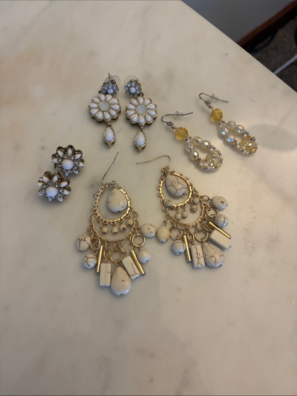 Statement Earring Bundle Lot 4 Pairs Banana Republic Boho Chandelier Beaded
